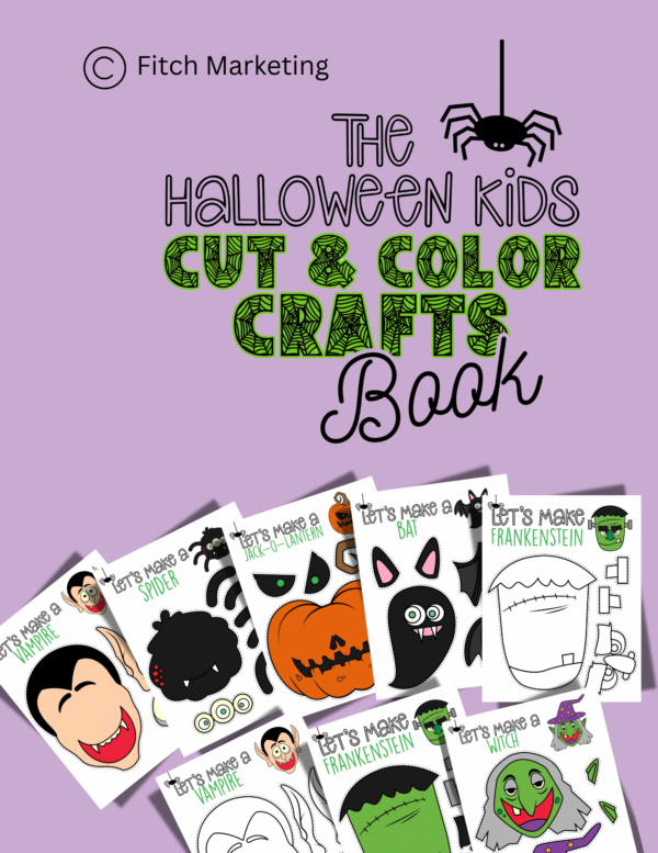 Halloween Cut and Color Craft Book