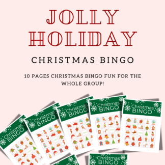 Christmas Bingo printable game cards, Instant Digital Download