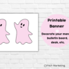 Spooky Pink Ghost Printable Banner - Image 6