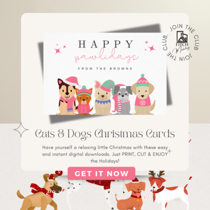 Dogs and Cats Christmas Cards template bundle