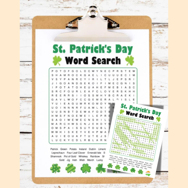 St. Patrick’s Day Word Search Printable – Fun Activity with Answer Key! ☘️🔍