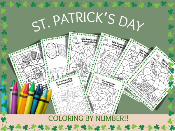 St. Patrick’s Day Color by Number Packet – Fun & Educational Printables! ☘️