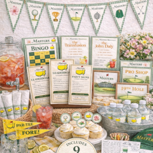 Masters Golf Party Printable, Masters Party, Banner, golf party, golf printables, printable banner, watercolor masters art, masters golf art