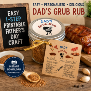 Dad’s Grub Rub™ Printable Father’s Day Craft | DIY BBQ Gift for Dad