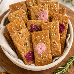 Coastal Groves™ Artisan Rosemary & Edible Flower Crackers