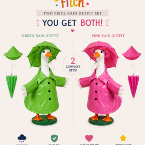 Two-Piece Porch Goose Rain Outfit Set ☔💚🩷